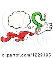 Clipart Of A Thinking Snake Biting An Arm Royalty Free Vector Illustration