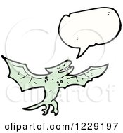 Clipart Of A Talking Terradactyl Royalty Free Vector Illustration by lineartestpilot