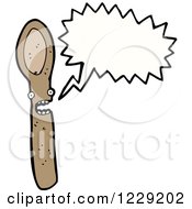Clipart Of A Talking Spoon Royalty Free Vector Illustration