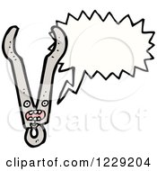 Clipart Of A Talking Tongs Royalty Free Vector Illustration by lineartestpilot