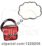 Clipart Of A Thinking Bucket Royalty Free Vector Illustration by lineartestpilot