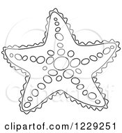 Clipart Of An Outlined Starfish Royalty Free Vector Illustration by Alex Bannykh