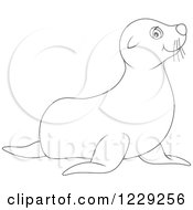 Poster, Art Print Of Outlined Cute Sea Lion