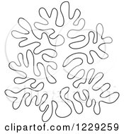 Clipart Of An Outlined Sea Coral Royalty Free Vector Illustration