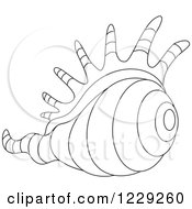 Clipart Of An Outlined Conch Shell Royalty Free Vector Illustration by Alex Bannykh