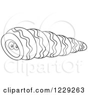 Clipart Of An Outlined Hermit Crab Royalty Free Vector Illustration