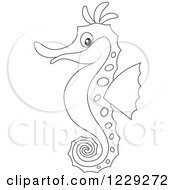 Poster, Art Print Of Outlined Seahorse