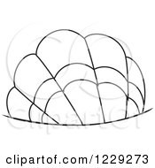 Clipart Of An Outlined Scallop Shell Royalty Free Vector Illustration by Alex Bannykh