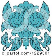 Poster, Art Print Of Blue Floral Damask Design 2