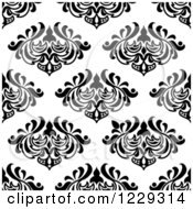Poster, Art Print Of Seamless Black And White Arabesque Damask Background Pattern
