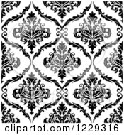 Poster, Art Print Of Seamless Black And White Arabesque Damask Background Pattern 7