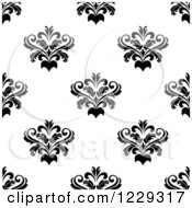 Seamless Black And White Arabesque Damask Background Pattern 2