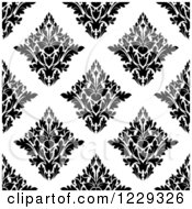 Poster, Art Print Of Seamless Black And White Arabesque Damask Background Pattern 3