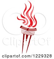 Clipart Of A Flaming Red Torch 13 Royalty Free Vector Illustration