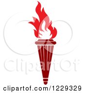 Clipart Of A Flaming Red Torch 10 Royalty Free Vector Illustration