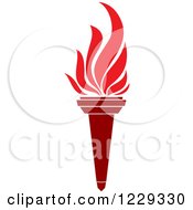 Clipart Of A Flaming Red Torch 9 Royalty Free Vector Illustration