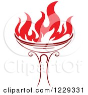 Clipart Of A Flaming Red Torch 7 Royalty Free Vector Illustration