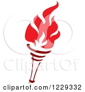 Clipart Of A Flaming Red Torch 8 Royalty Free Vector Illustration