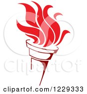Clipart Of A Flaming Red Torch 6 Royalty Free Vector Illustration