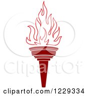 Clipart Of A Flaming Red Torch 5 Royalty Free Vector Illustration