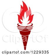 Clipart Of A Flaming Red Torch 4 Royalty Free Vector Illustration