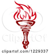 Clipart Of A Flaming Red Torch 2 Royalty Free Vector Illustration