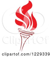 Clipart Of A Flaming Red Torch 11 Royalty Free Vector Illustration
