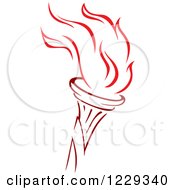 Clipart Of A Flaming Red Torch 12 Royalty Free Vector Illustration