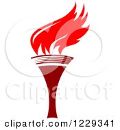 Clipart Of A Flaming Red Torch 14 Royalty Free Vector Illustration