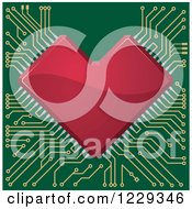 Red Circuit Heart Motherboard