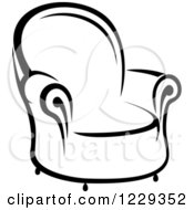Clipart Of A Black And White Chair Royalty Free Vector Illustration