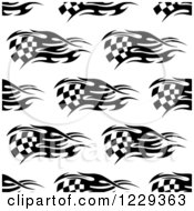 Seamless Black And White Checkered Racing Flag Pattern Background