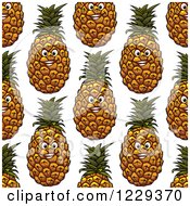 Poster, Art Print Of Seamless Happy Pineapple Pattern Background