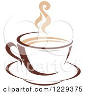 Poster, Art Print Of Tan And Brown Steamy Coffee Cup 8
