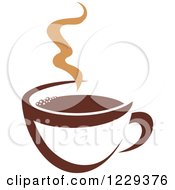 Poster, Art Print Of Tan And Brown Steamy Coffee Cup 5