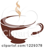 Poster, Art Print Of Tan And Brown Steamy Coffee Cup