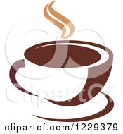 Poster, Art Print Of Tan And Brown Steamy Coffee Cup 6