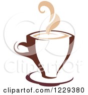 Poster, Art Print Of Tan And Brown Steamy Coffee Cup 2