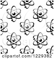Clipart Of A Black And White Seamless Atom And Molecule Pattern 2 Royalty Free Vector Illustration