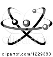 Clipart Of A Black And White Atom 23 Royalty Free Vector Illustration