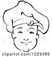 Clipart Of A Happy Black And White Male Chef Wearing A Toque Hat 15 Royalty Free Vector Illustration