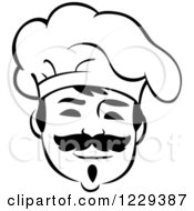 Clipart Of A Happy Black And White Male Chef Wearing A Toque Hat 14 Royalty Free Vector Illustration