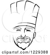 Clipart Of A Happy Black And White Male Chef Wearing A Toque Hat 12 Royalty Free Vector Illustration