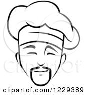 Clipart Of A Happy Black And White Male Chef Wearing A Toque Hat 13 Royalty Free Vector Illustration