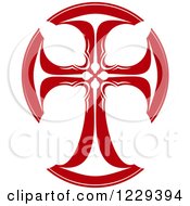 Clipart Of A Celtic Red Cross Royalty Free Vector Illustration