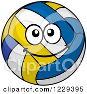 Clipart Of A Happy Volleyball Character Royalty Free Vector Illustration by Vector Tradition SM