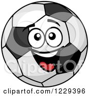 Clipart Of A Happy Soccer Ball Character Royalty Free Vector Illustration