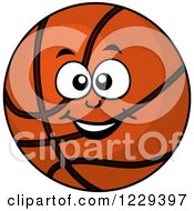 Clipart Of A Happy Basketball Character Royalty Free Vector Illustration
