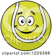 Clipart Of A Happy Tennis Ball Character Royalty Free Vector Illustration