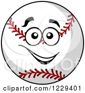 Clipart Of A Happy Baseball Character Royalty Free Vector Illustration